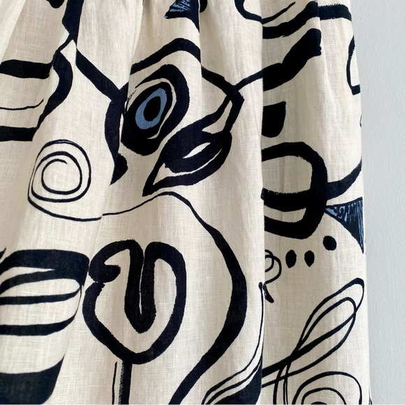 Magaschoni Cream and Black Artistic Midi Skirt - Picture 2 of 6